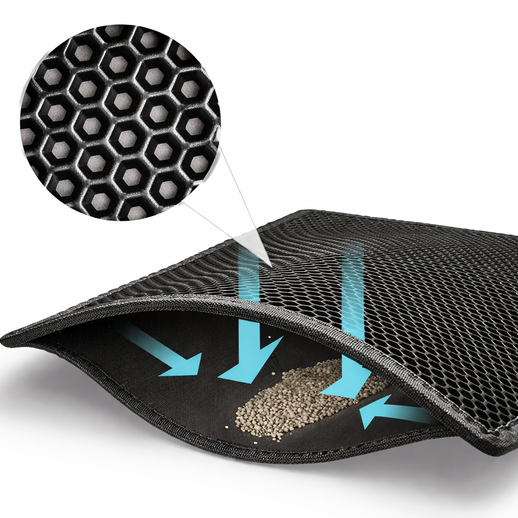 Tapis de litière double couche anti-dispersion