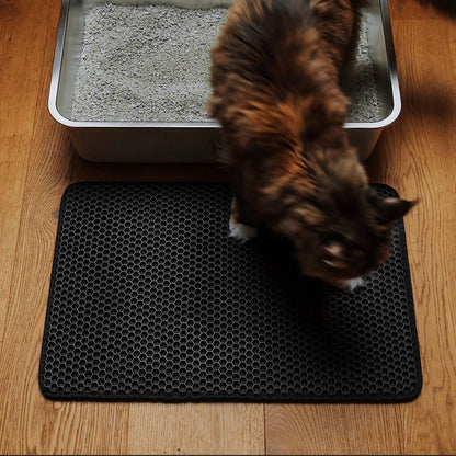Tapis de litière double couche anti-dispersion